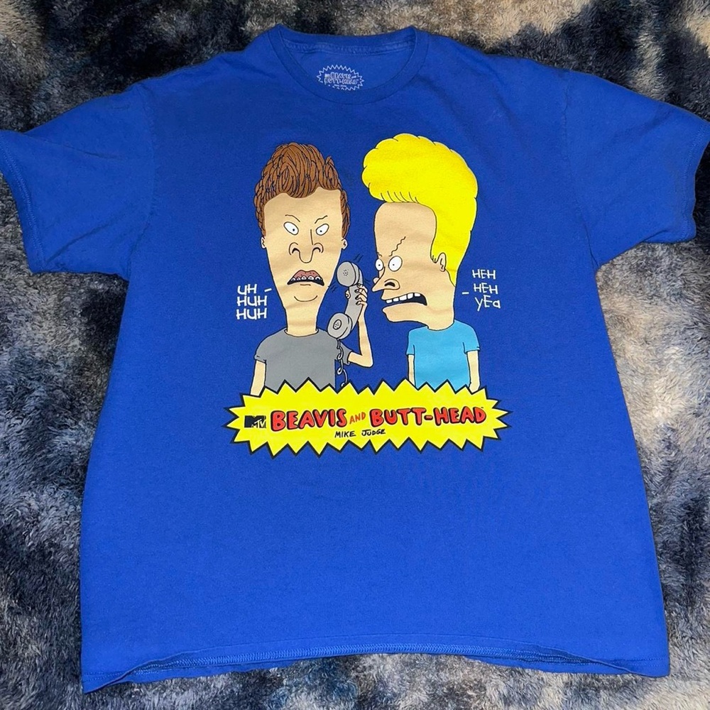 MTV Beavis & Butthead T-shirt dope funny front graphic Y2K style